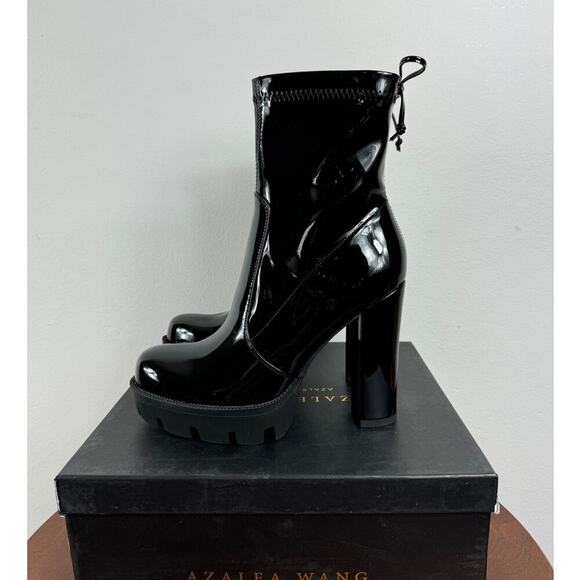 AZALEA WANG Rainy Platform Bootie in Black Size 8.5 - Picture 4 of 8